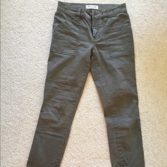 Madewell green skinny zipper bottom pants - Picture 2 of 5